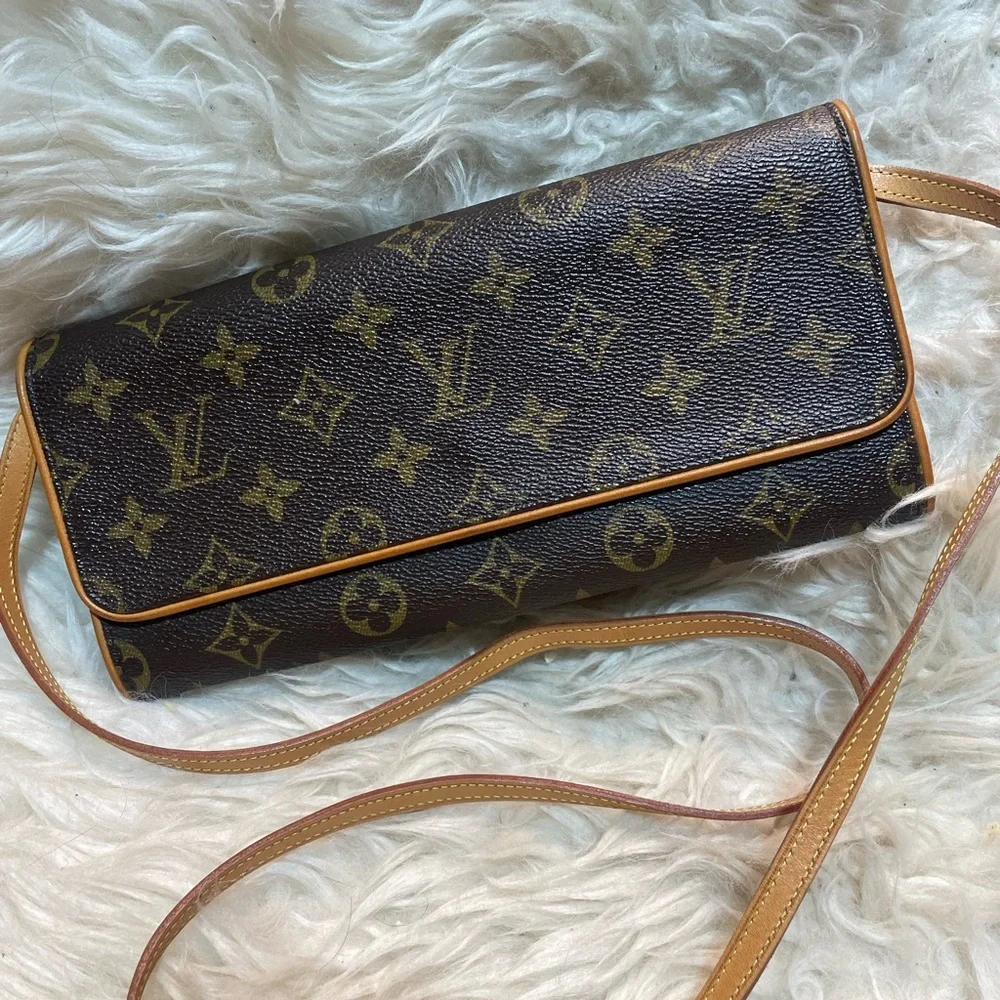 Louis Vuitton Monogram Crossbody in Brown and Tan Leather Trim